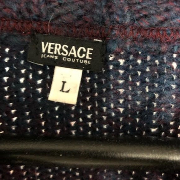 VERSACE JEAN COUTURE LUXURY KNIT HALF ZIP SWEATER MADE IN ITALY - Picture 7 of 8